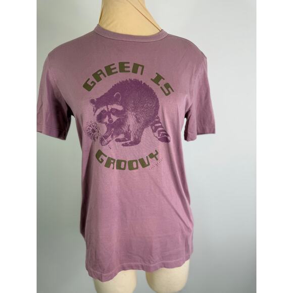 Authentic Coach  ECO Green is Groovy Small mauve graphic T shirt - Picture 6 of 8